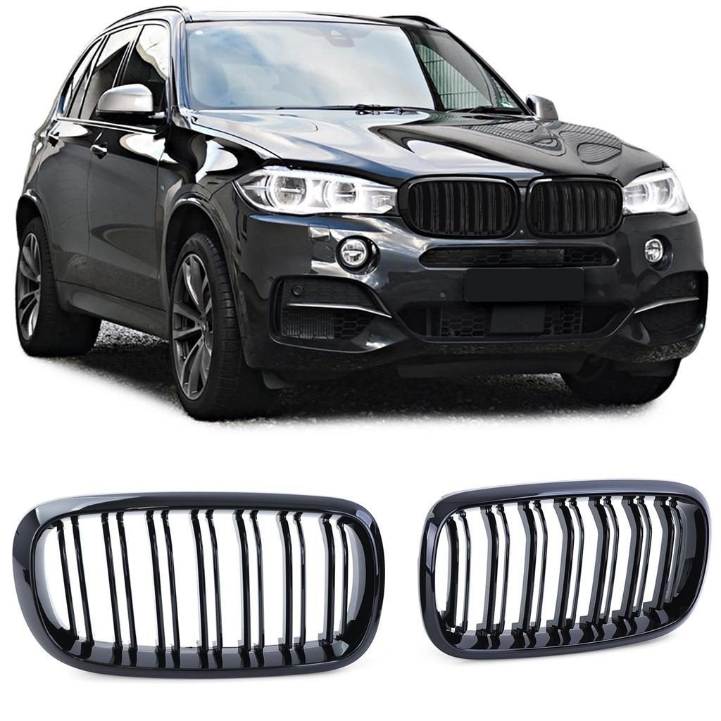 Grilll Voor Bmw X5 F15 X6 X16 Gans Zwart Dubbele Spijl, Verzenden, Automotive Parts, A.parts@hotmail.nl, Trasmolenlaan 12 3447 GZ Woerden