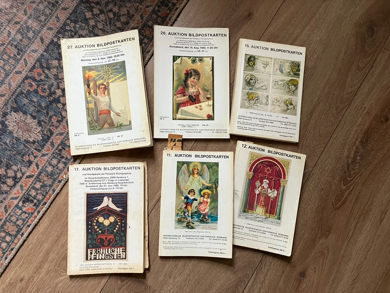 6x catalogus Auktion Bildpostkarten Bernhard Hamburg, Boeken, Ophalen of Verzenden, Zo goed als nieuw