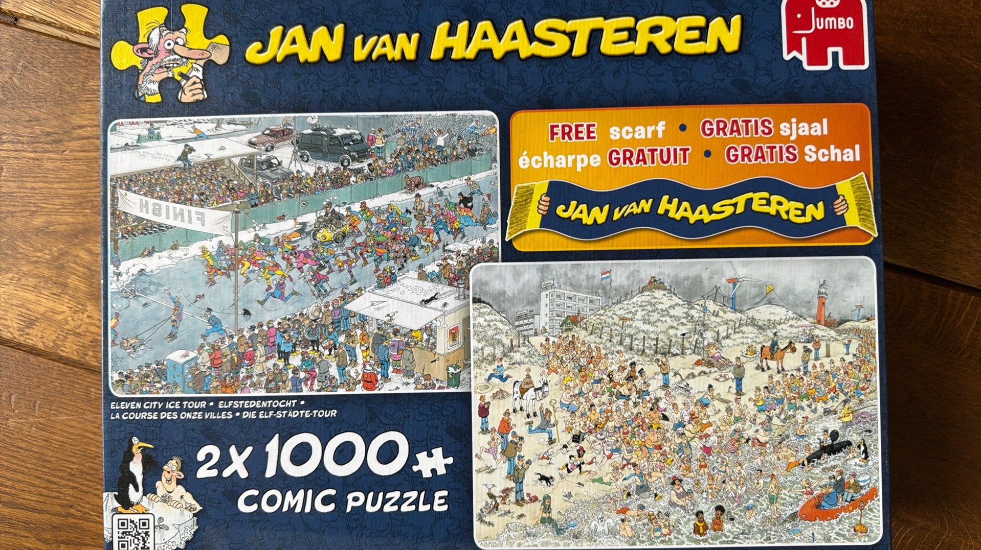Van Haasteren 2 in 1 : Elfstedentocht én Nieuwjaarsduik, Hobby en Vrije tijd, Ophalen, 500 t/m 1500 stukjes, Zo goed als nieuw