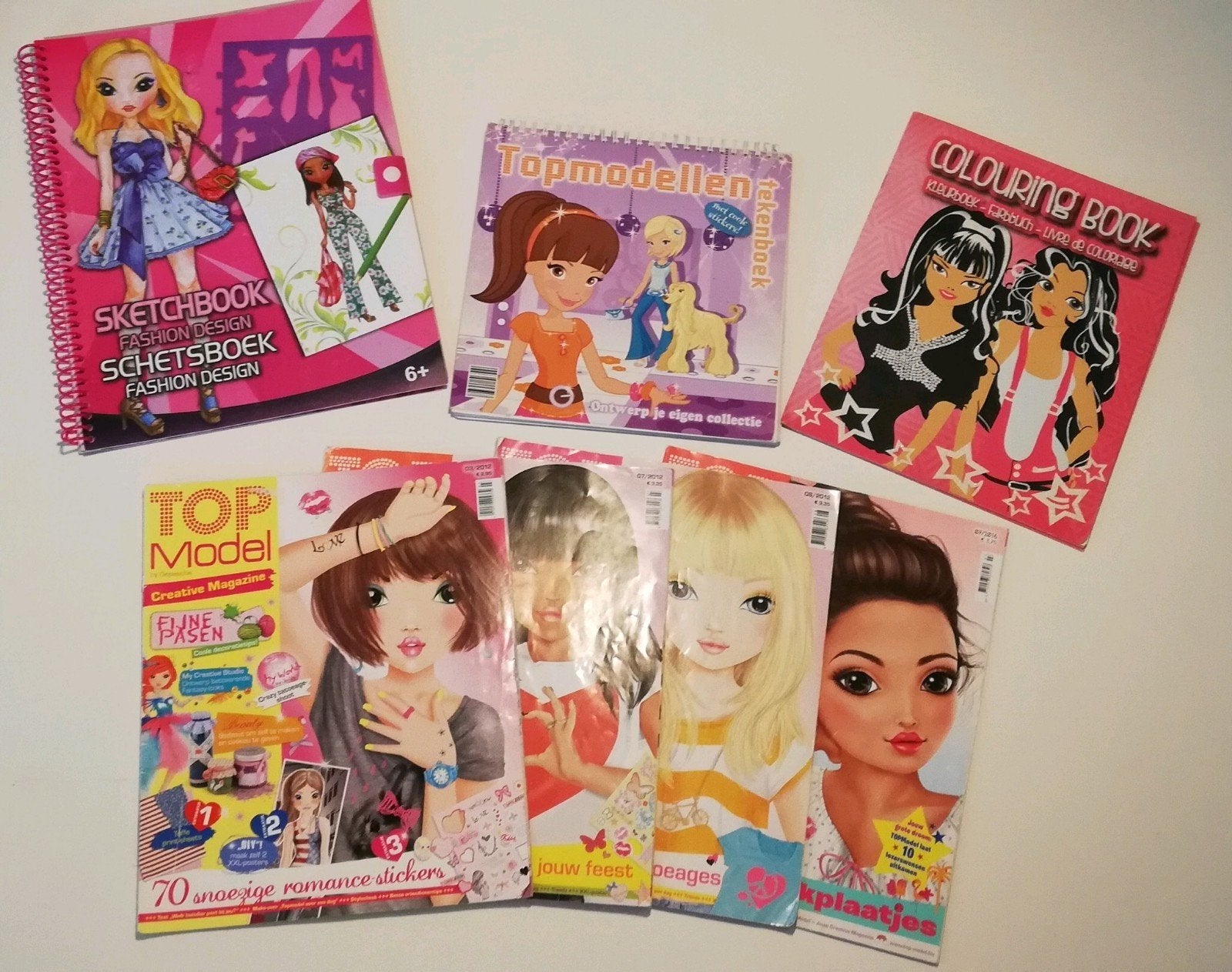 partij topmodel tijdschriften en mode schets/kleurboeken, Ophalen, Zo goed als nieuw