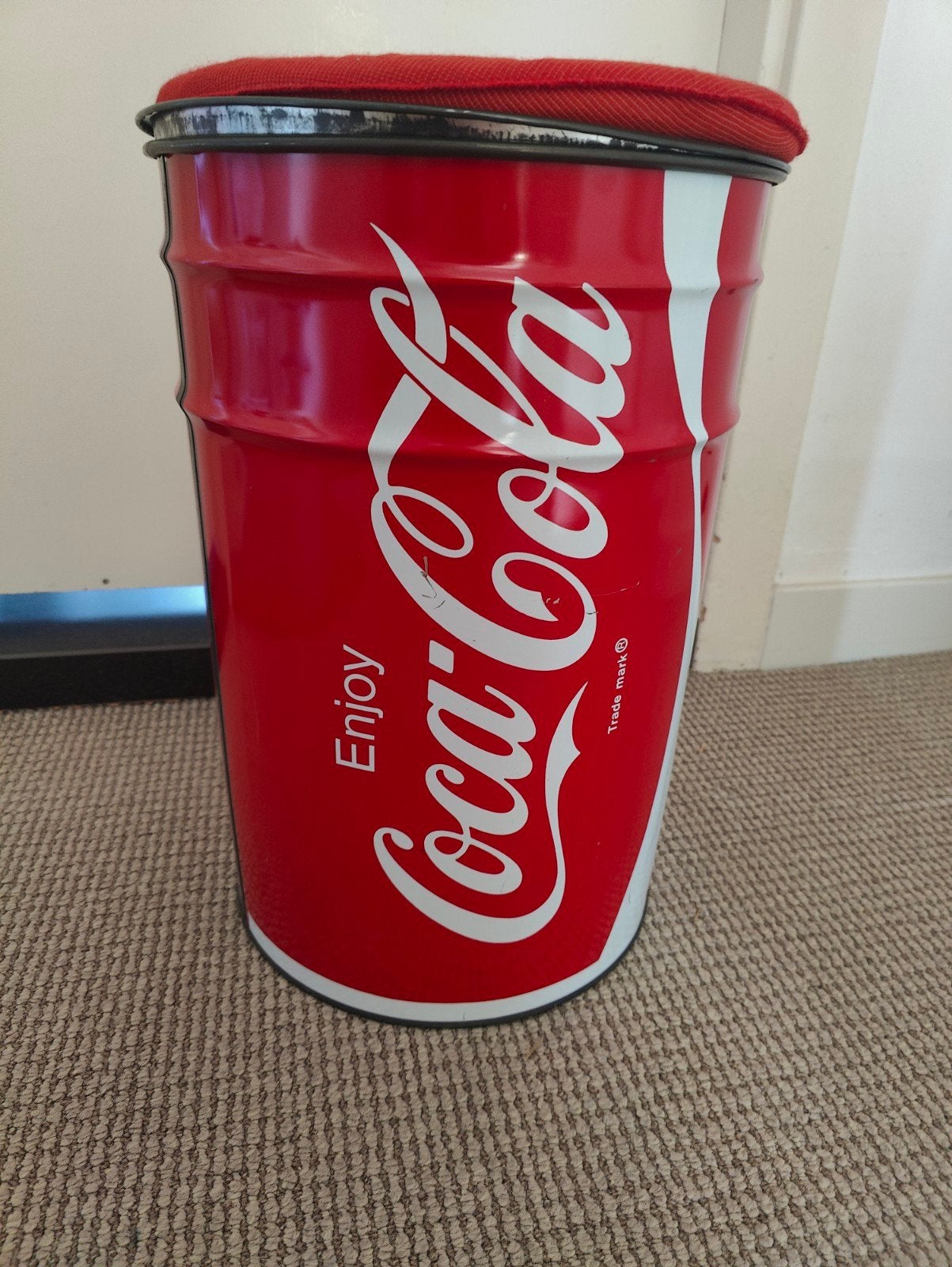 Vintage Coca-Cola opbergblik / krukje, Ophalen, Gebruikt, Overige typen