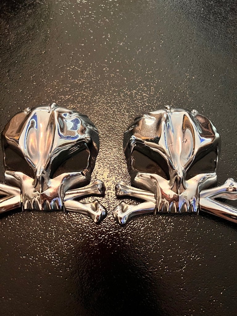 Skull Harley spiegels, Motoren, Verzenden, Gebruikt