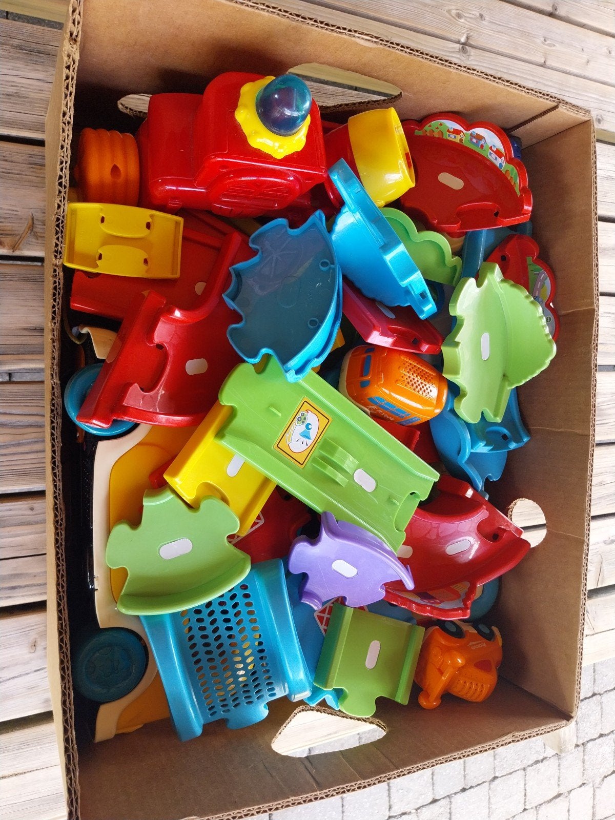 VTech Toet Toet Auto's met wegdelen en bus, Ophalen of Verzenden, Gebruikt