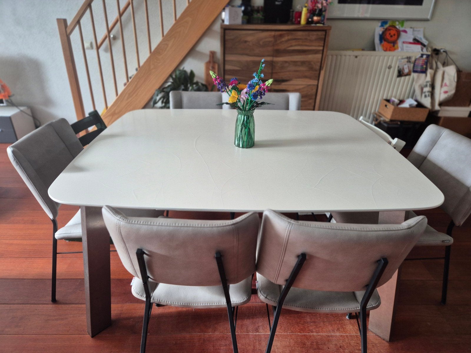 XOOON eettafel 160  135 cm – grote design tafel, Ophalen, Gebruikt, 100 tot 150 cm, Vijf personen of meer