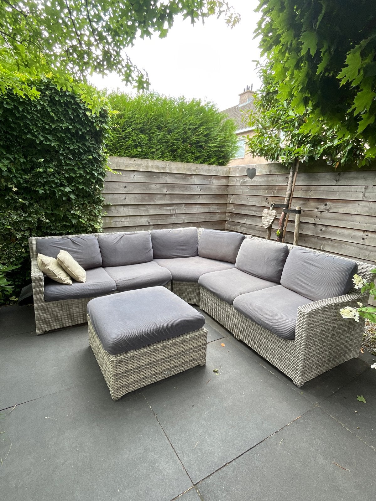 Loungebank Life Style Garden Furniture met hocker, Tuin en Terras, Ophalen, Gebruikt, Meer dan 8 zitplaatsen, Loungeset