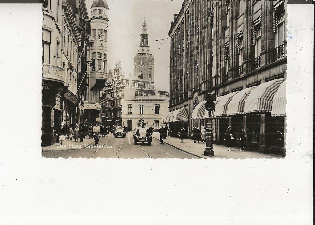 Den Haag Gravenstraat 14-7-1958, Ophalen of Verzenden, 1940 tot 1960, Gelopen, Zuid-Holland