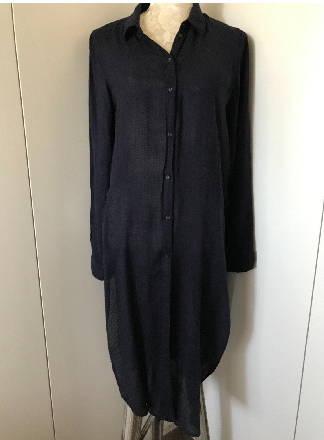 Lange Donkerblauwe Blouse van Only, Kleding | Dames, Maat 38/40 (M), Only, Blauw, Ophalen of Verzenden