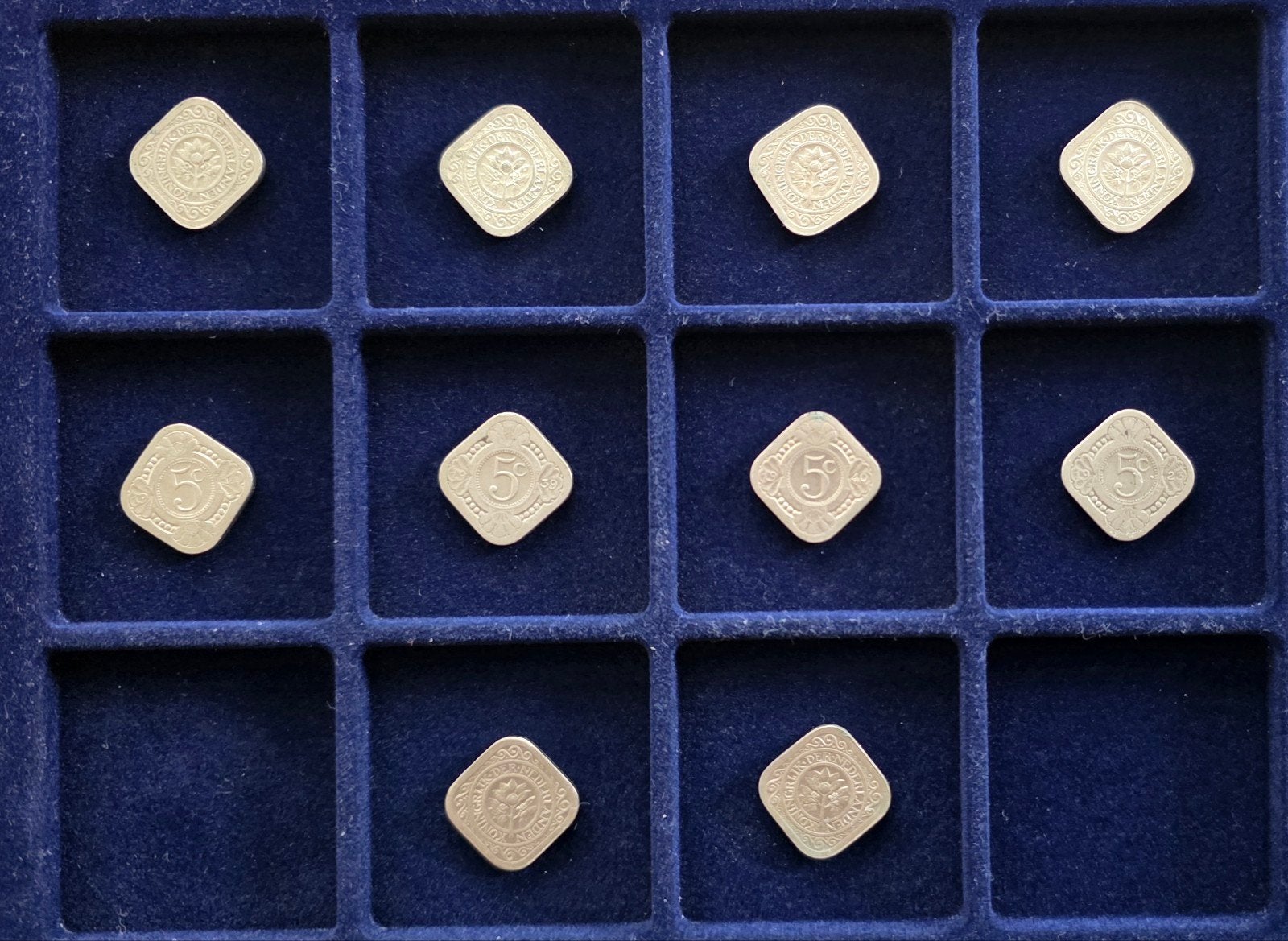 Prachtige set 10x vierkante stuiver 5 cent Nederland, Postzegels en Munten, Munten | Nederland, Verzenden, Koningin Wilhelmina