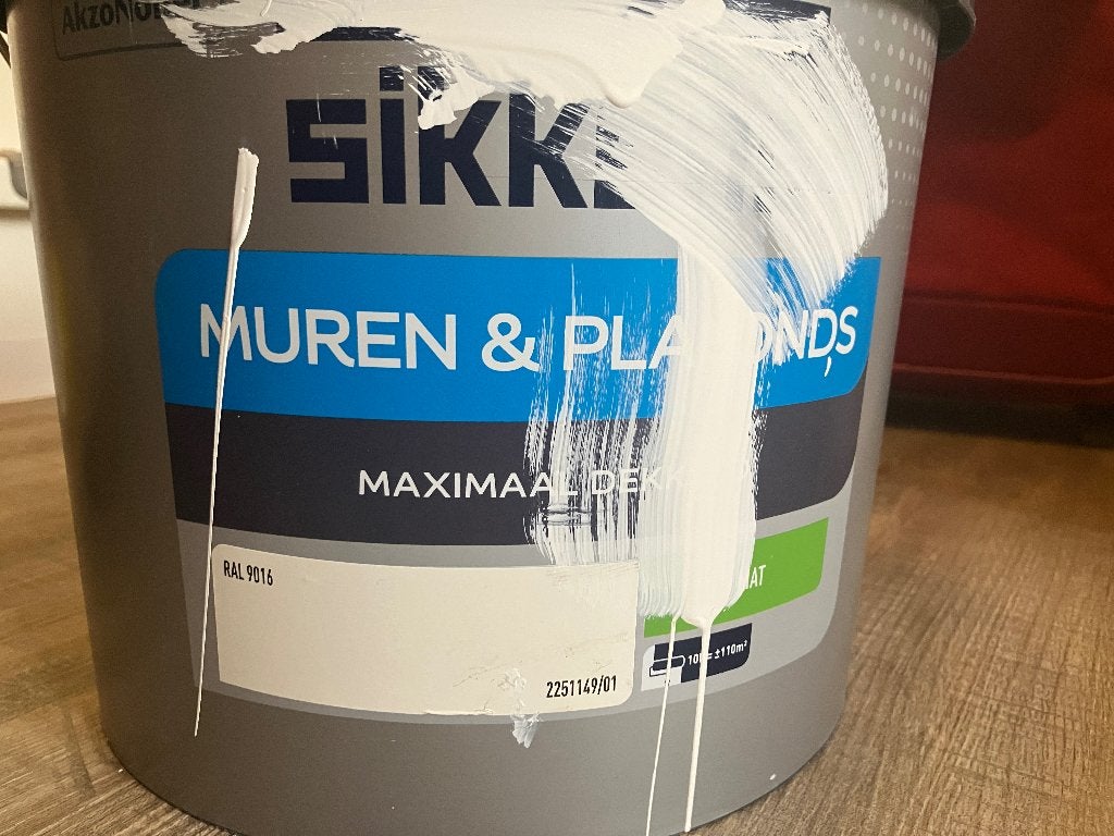 Leftover sikkens paint white 9016, Ophalen, Gebruikt, Wit, Verf