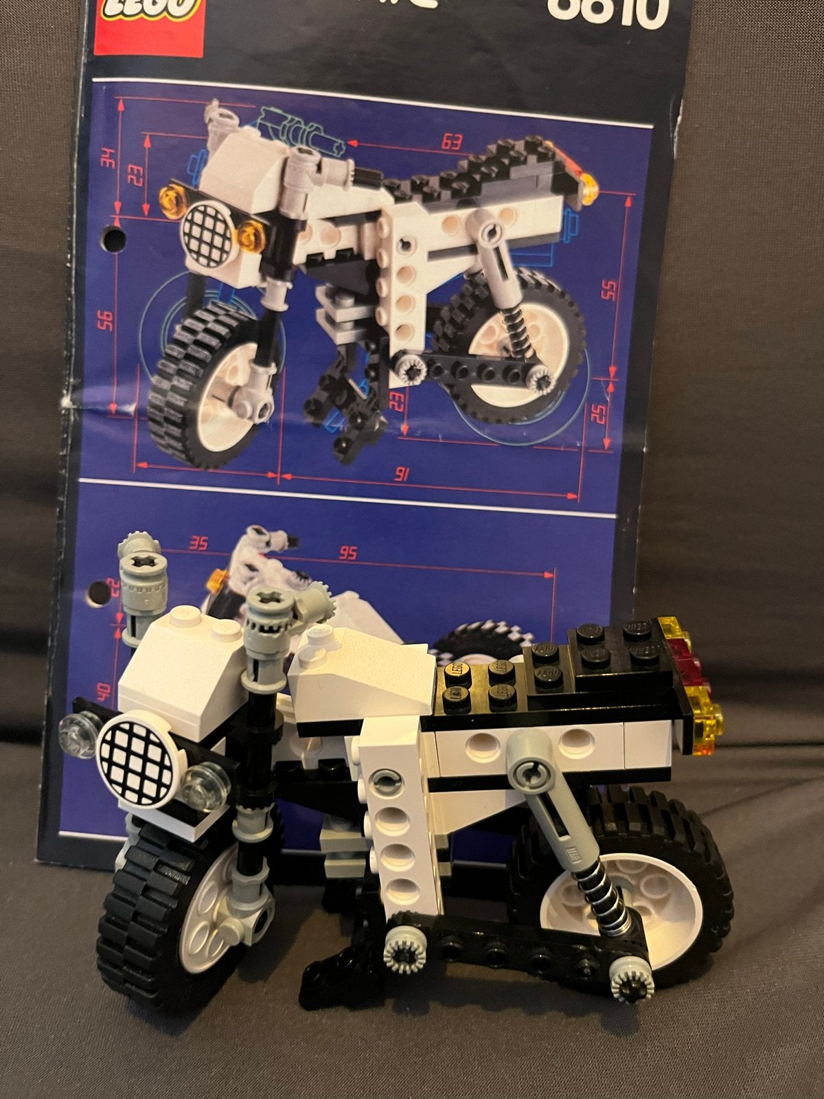 Lego Technic Motorfiets 8810 met instructies, Ophalen of Verzenden, Zo goed als nieuw