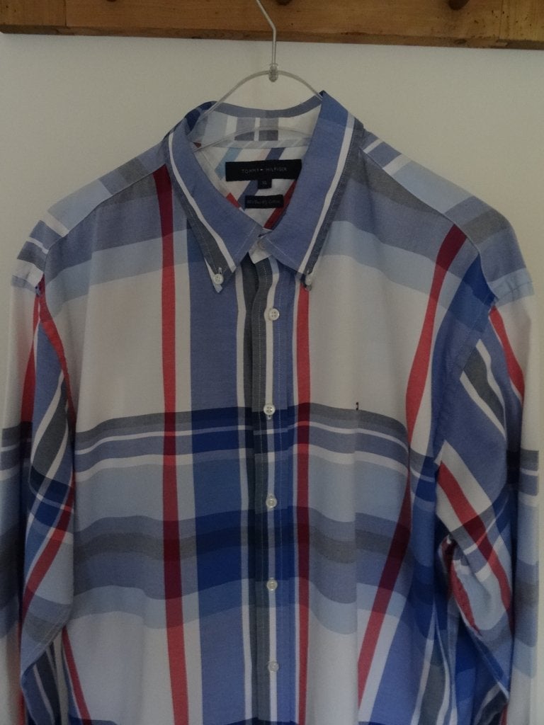 Tommy Hilfiger herenoverhemd mt XL - 100 % katoen, Tommy Hilfiger, Zo goed als nieuw, Halswijdte 43/44 (XL), Verzenden