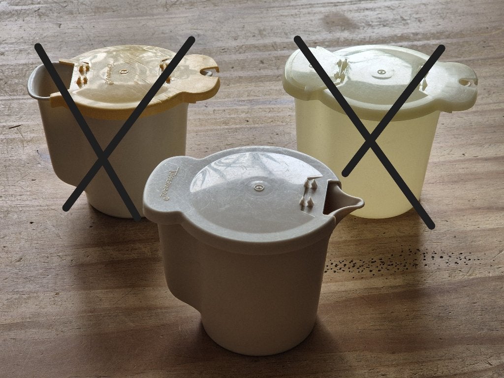Tupperware onderdeel van trendy roomstelletje Crème, Ophalen of Verzenden, Crème, Beker of Kan