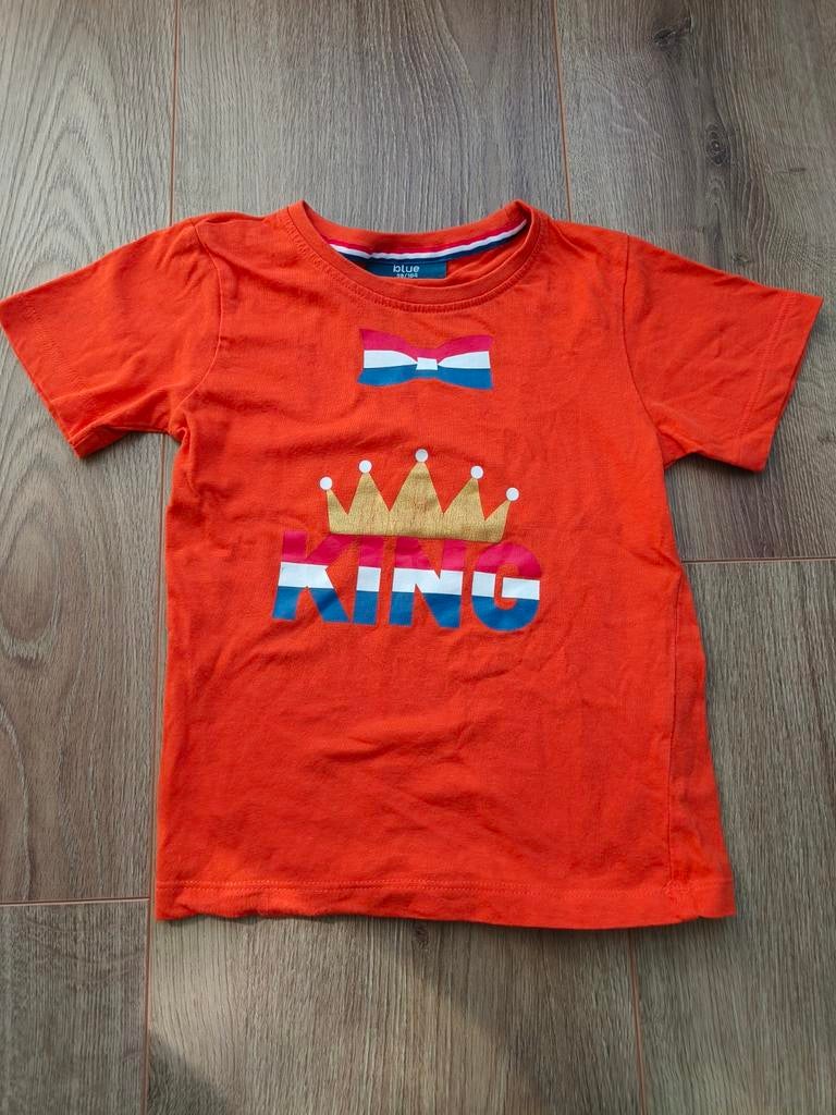 Shirt Koningsdag maat 98/104, Gebruikt, Blue, Ophalen of Verzenden, Shirt of Longsleeve