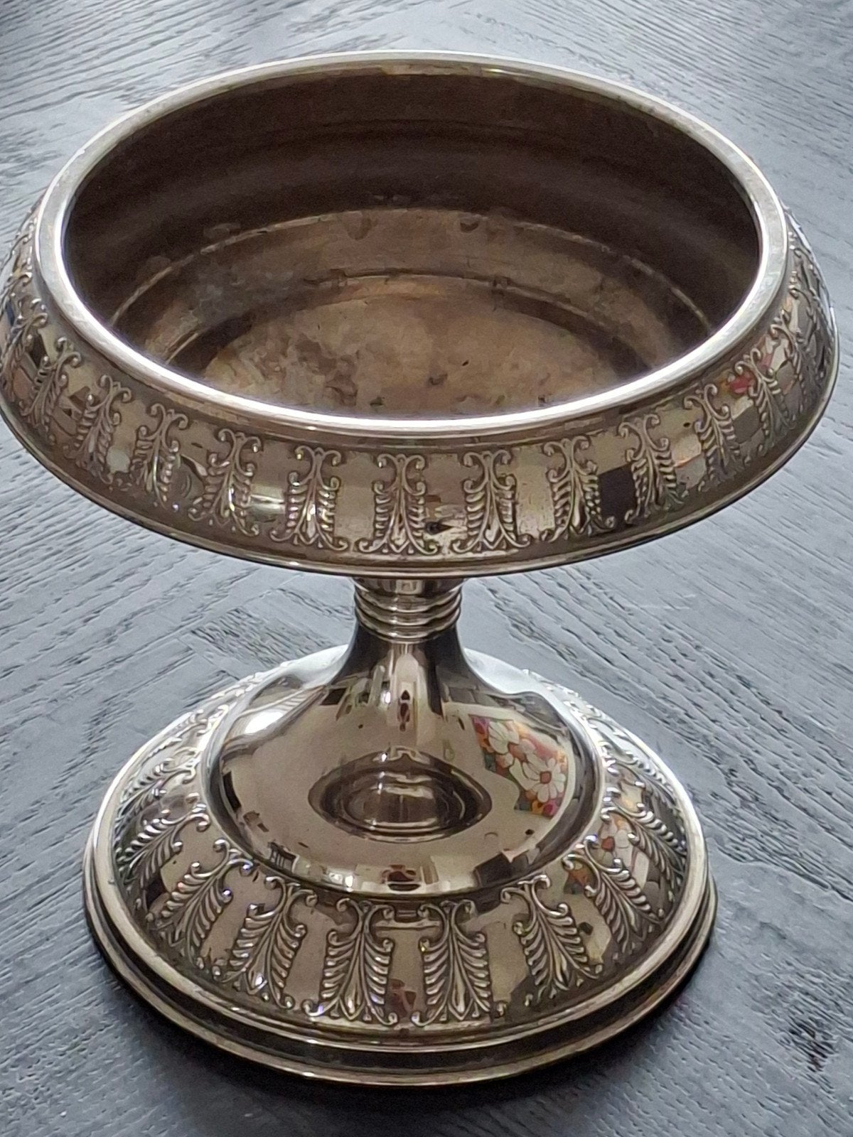 Antieke verzilverde Fruitschaal met Gedetailleerd Decor, Ophalen of Verzenden, Zilver