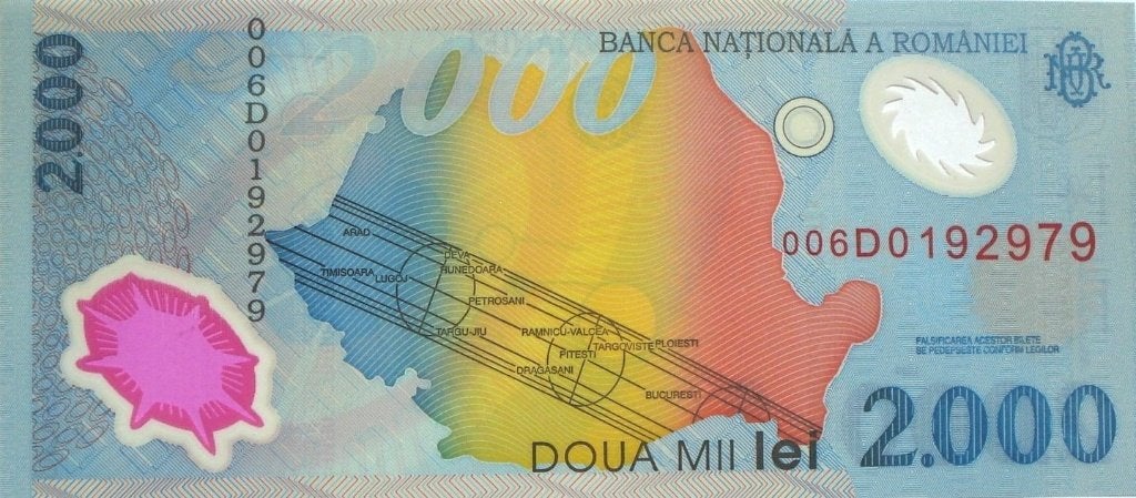 Roemenië 2.000 Lei 1999 (UNC), Ophalen of Verzenden, Overige landen, Los biljet