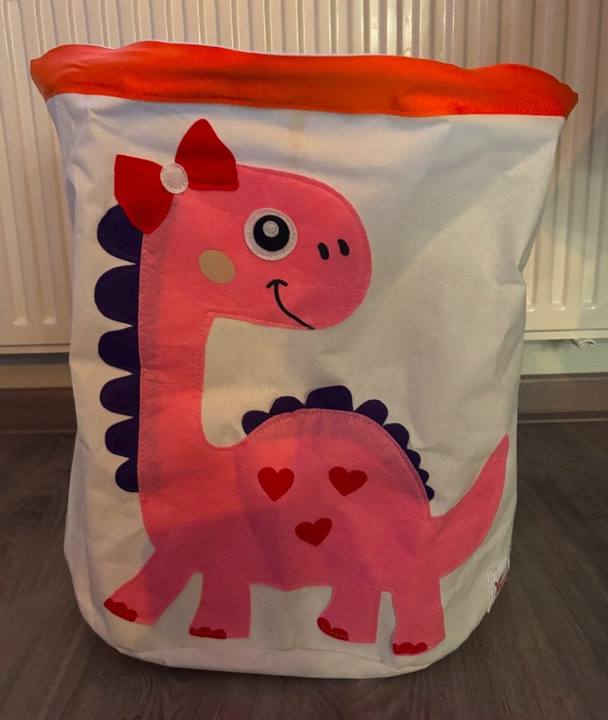 Leuke stevige opbergmand roze dino 45cm diameter, Verzenden, Zo goed als nieuw, Overige typen