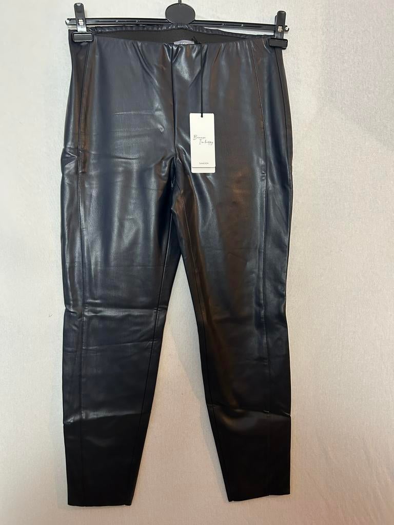 Samoon zwarte lederlook stretch broek 44, Kleding | Dames, Legging, Verzenden, Zwart, Maat 44/46 (L)