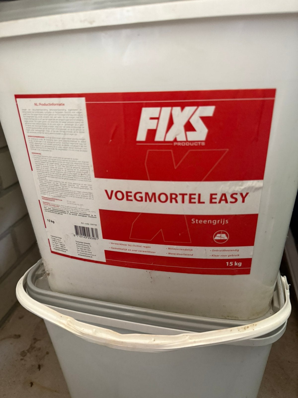 Voegmortel 2 emmers van 15 kg, Ophalen, Overige materialen, Wandtegels, Nieuw