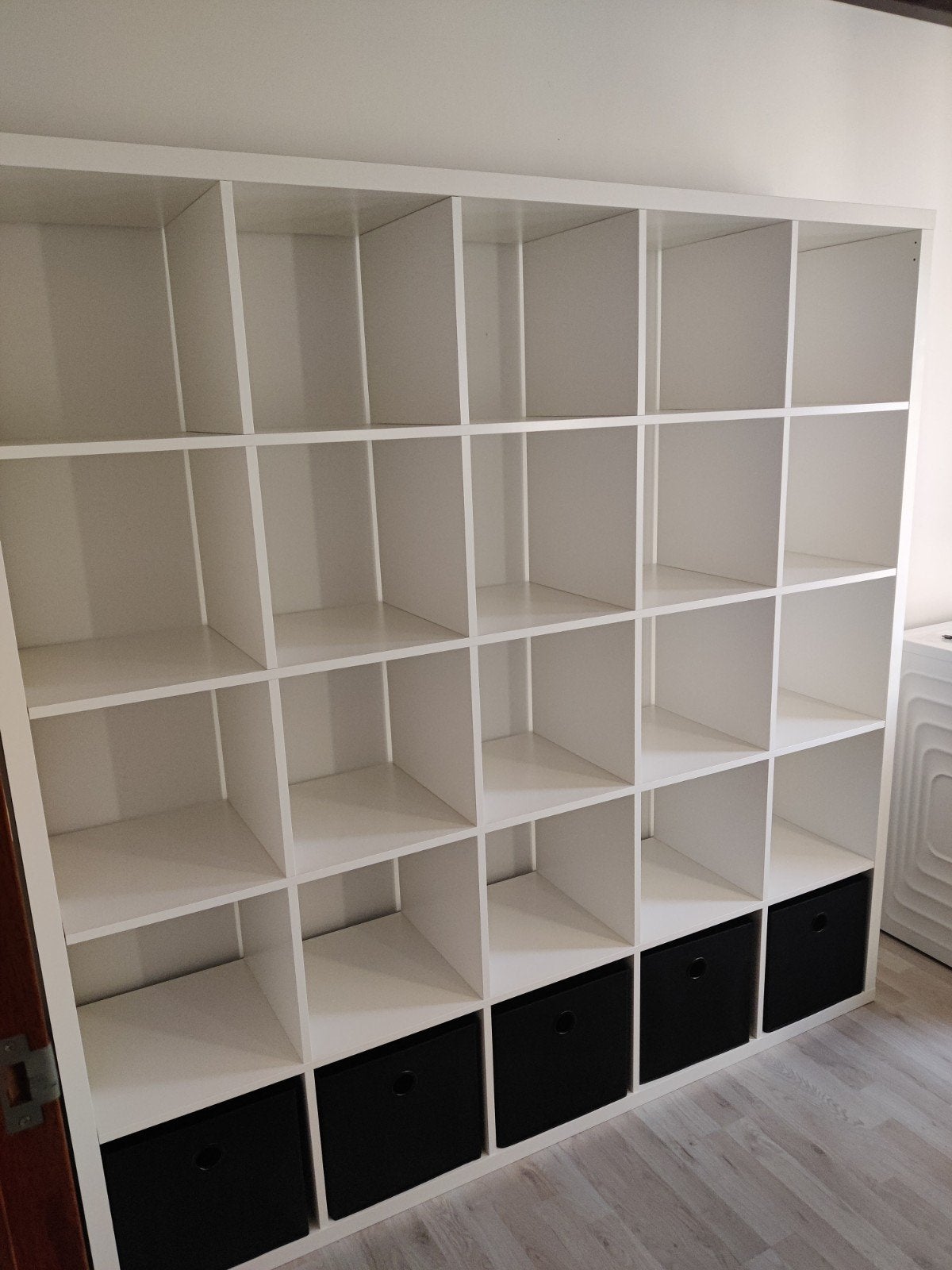 Witte Kallax kast 5x5 vakken, Ophalen, Met plank(en), 150 tot 200 cm, Zo goed als nieuw