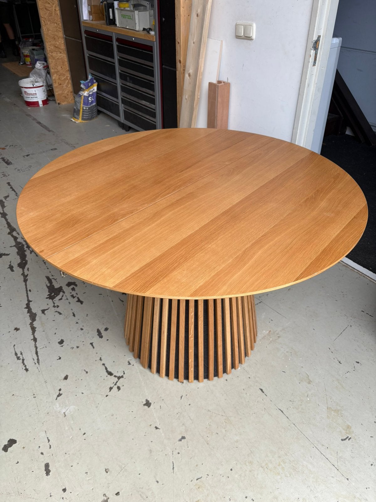 Uitschuifbare eettafel, Ophalen, 100 tot 150 cm, Rond, 200 cm of meer