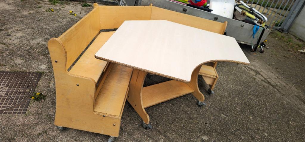 Tafel met banken kinderopvang meubels crèche, Ophalen of Verzenden, Rechthoekig, Hout