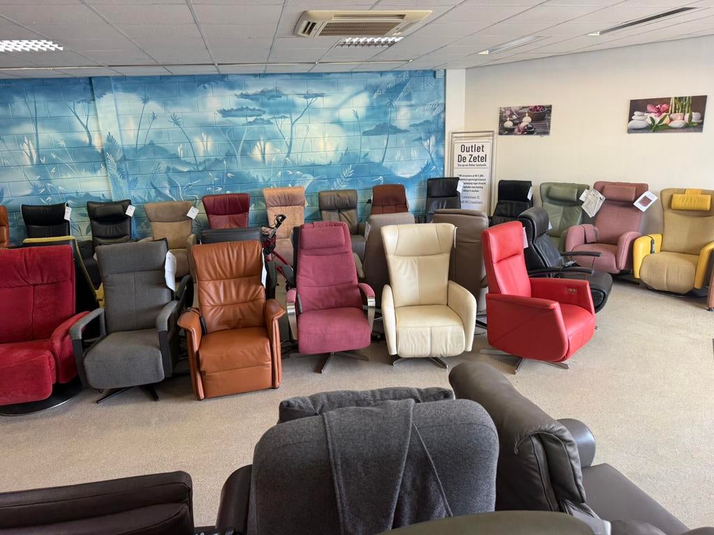 Tweedehands Velderhof outlet relaxfauteuils bezorgd/garantie, Ophalen of Verzenden, Zo goed als nieuw