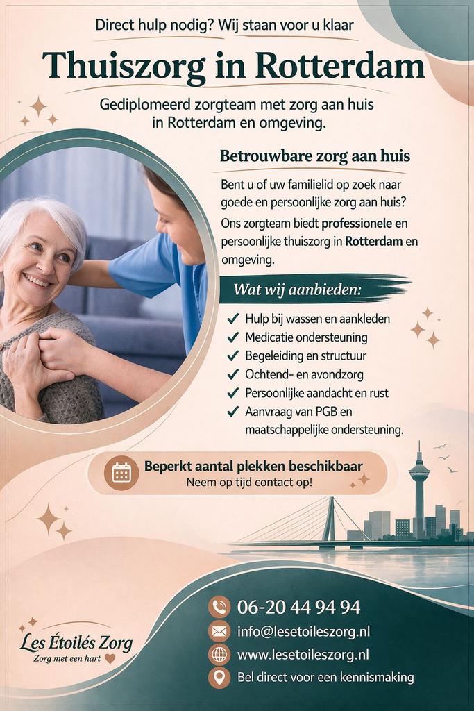 Persoonlijke Thuiszorg Rotterdam & Omgeving ️, Komt aan huis, Ouderenzorg