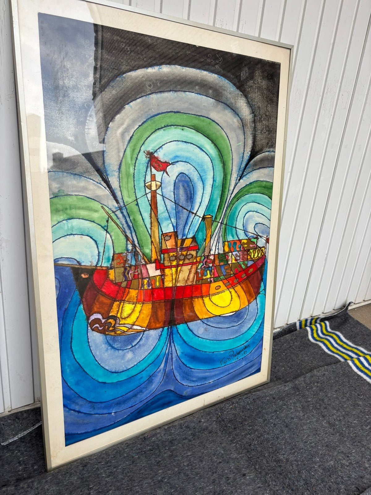 Schilderij Het schip!, Ophalen
