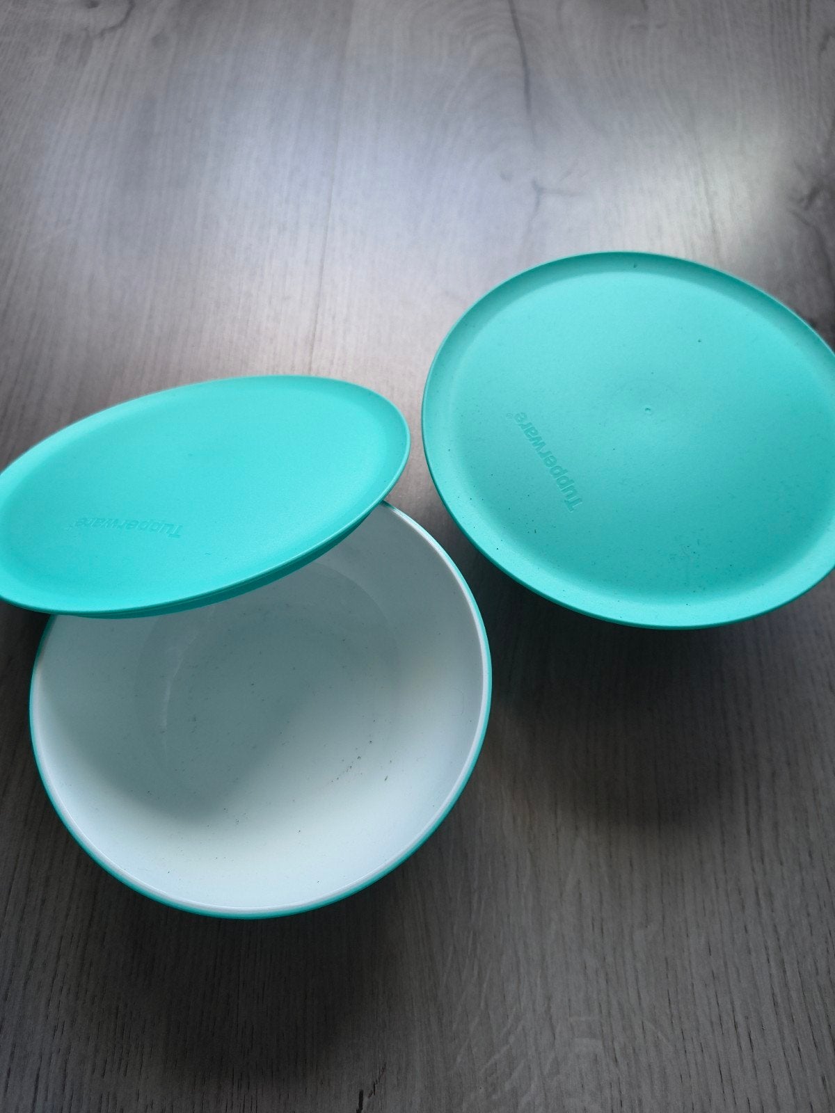 Tupperware Allegra Schaaltjes - Set van 2, Huis en Inrichting, Schaal, Blauw, Ophalen of Verzenden, Met deksel