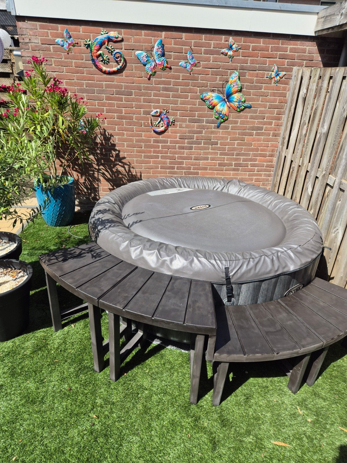 Intex PureSpa Greywood Deluxe opblaasbare jacuzzi, Tuin en Terras, Ophalen, Gebruikt, 200 tot 300 cm, Opblaaszwembad
