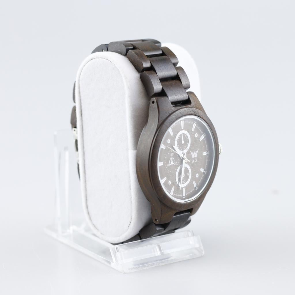 AG Woodwatch Donkerbruin, Sieraden, Tassen en Uiterlijk, Horloges | Heren, Flex Ltd., Zo goed als nieuw, https://flex.com/contact-us