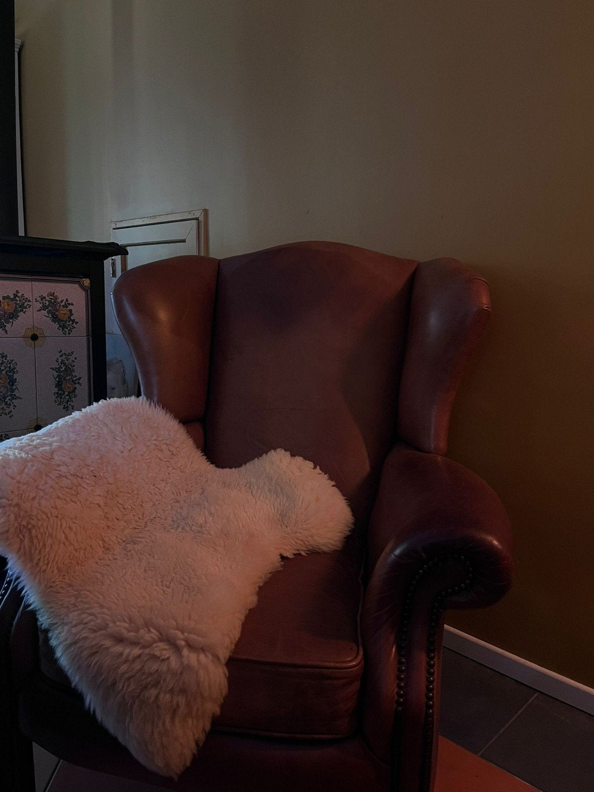 Schaapslederen Morley bendic internationaal oorfauteuil, Ophalen