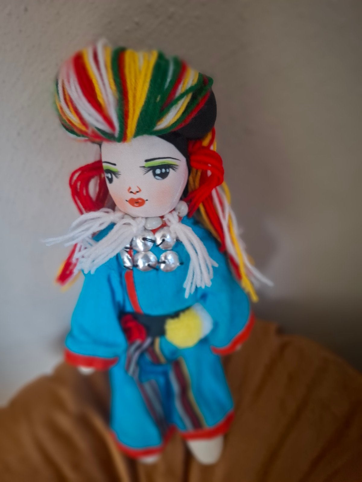 Vintage Thaise Hill Tribe Pop blauw, Verzamelen, Ophalen of Verzenden, Zo goed als nieuw, Pop