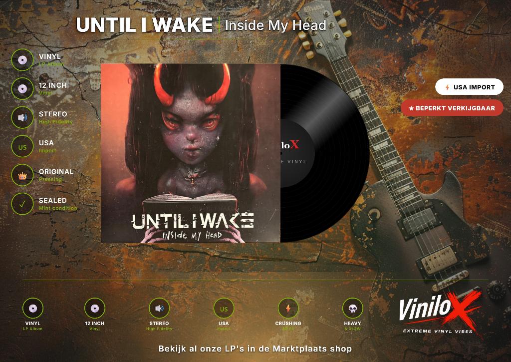 Until I Wake – Inside My Head | LP, Inclusief binnenhoes, 2020 tot heden, Ophalen of Verzenden, 12 inch