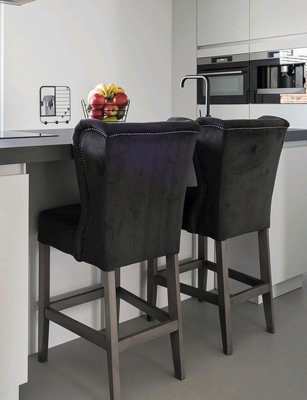 Set van 2 luxe barkrukken, Huis en Inrichting, Ophalen, Met voetsteun, 60 tot 90 cm, Zo goed als nieuw