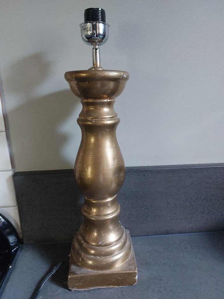 Grote baluster lamp, Huis en Inrichting, Lampen | Tafellampen, Ophalen, Gebruikt, Overige merken, Goud