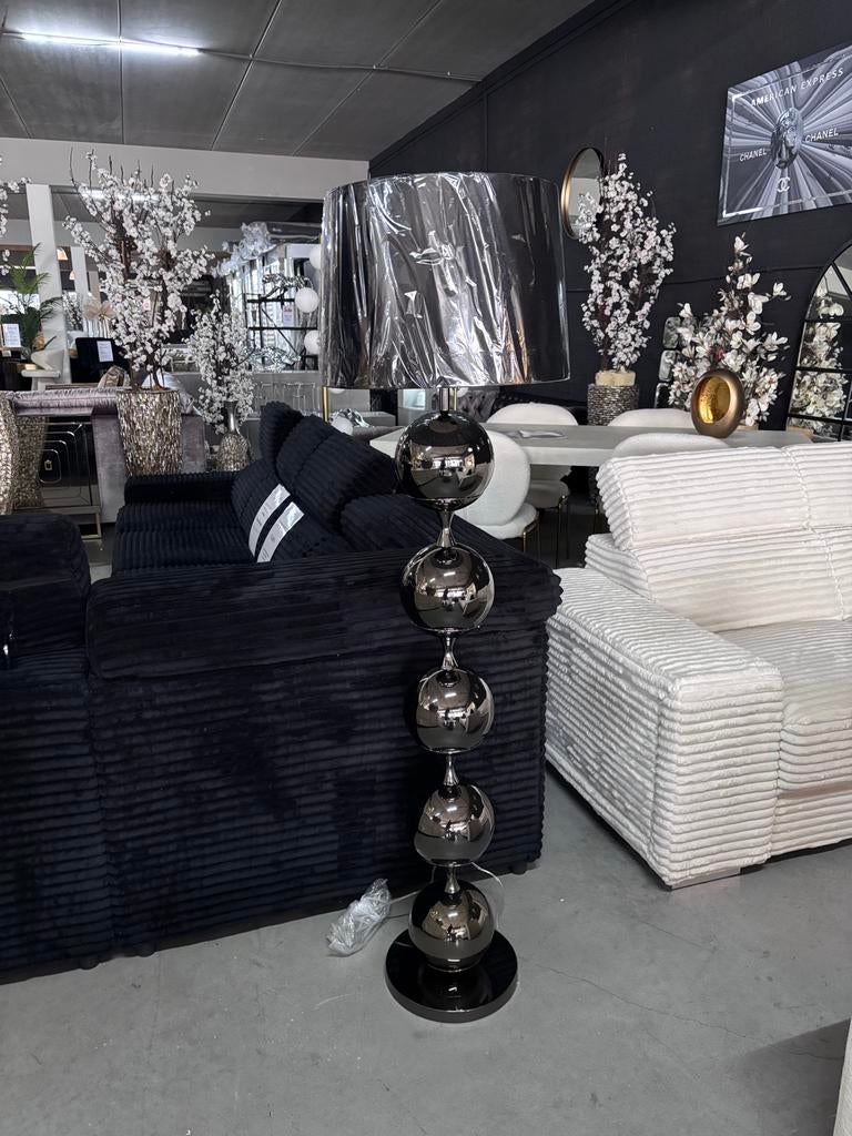Grote Staande Zwarte Bollamp - Modern Design, Huis en Inrichting, Lampen | Vloerlampen, Ophalen, Nieuw, Metaal, 150 tot 200 cm
