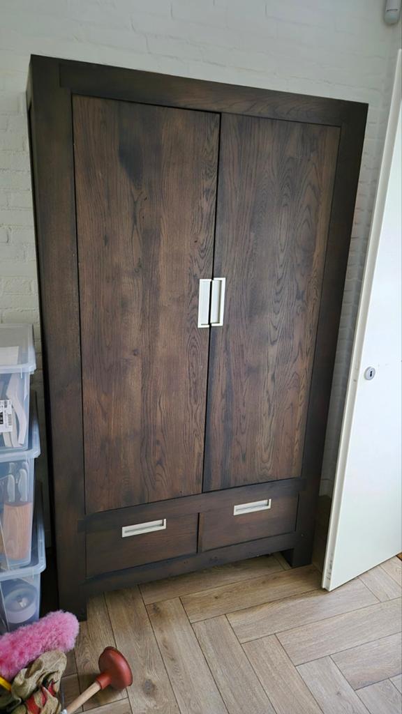 Eikenhouten kast 130x200 van Dijk Design, Ophalen, Gebruikt, 100 tot 150 cm, Eikenhout