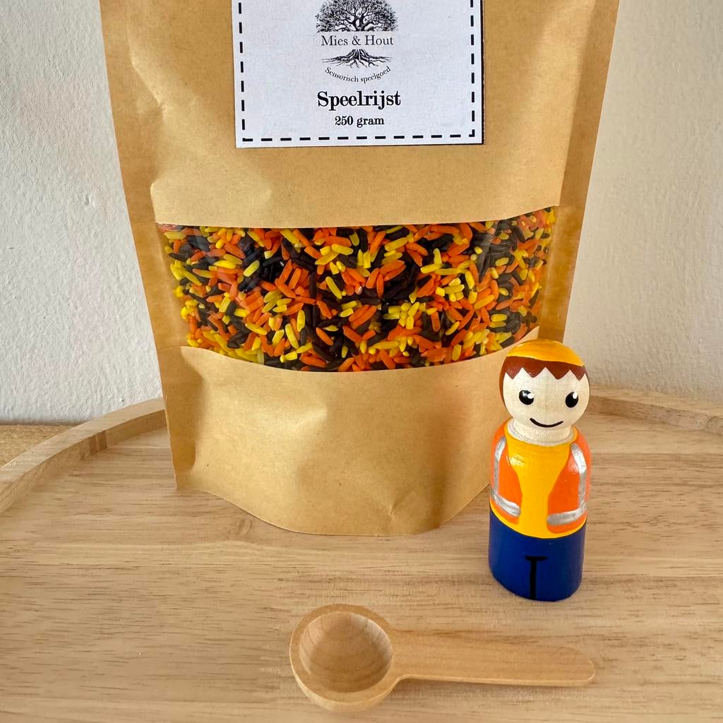 Bouwvakker pegdoll met speelrijst, Ophalen of Verzenden, Nieuw, Ontdekken