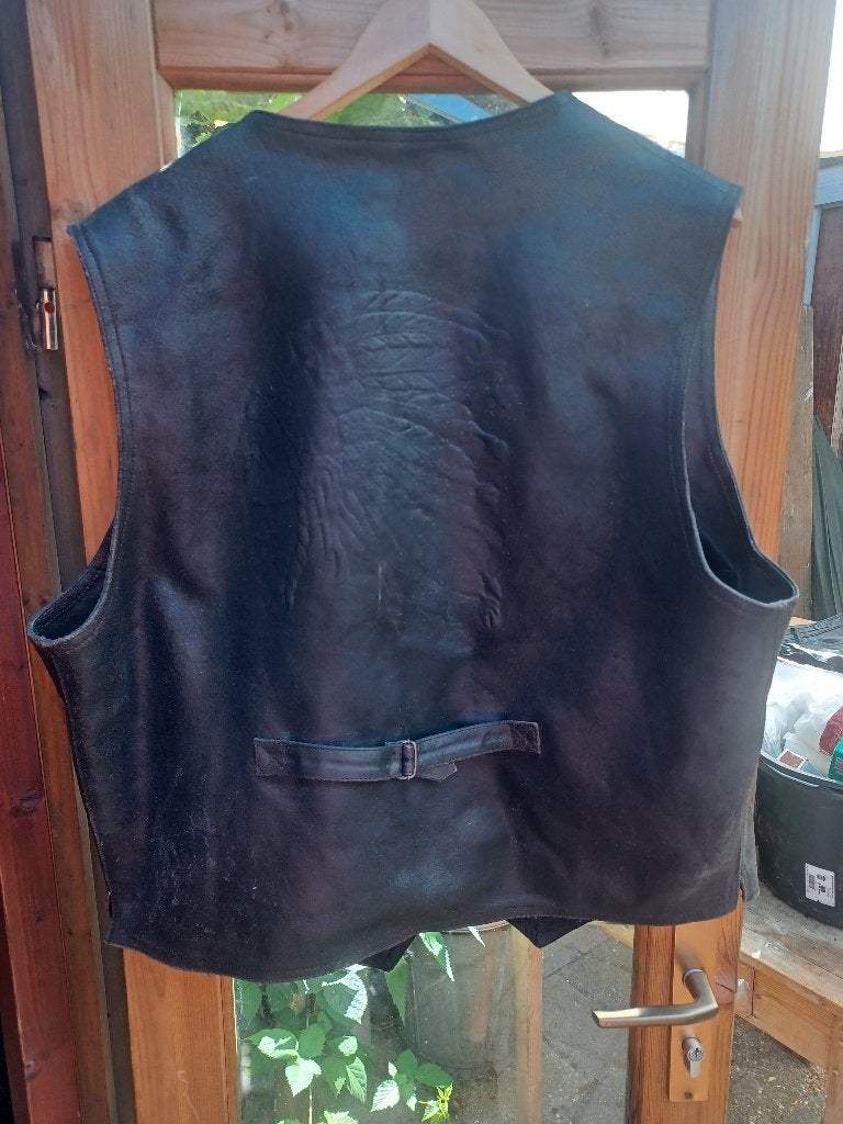 Origineel Echt Leren  *Indian* Bikers Gilet indiaan, Motoren, Kleding | Motorkleding, Ophalen of Verzenden, Tweedehands, Heren