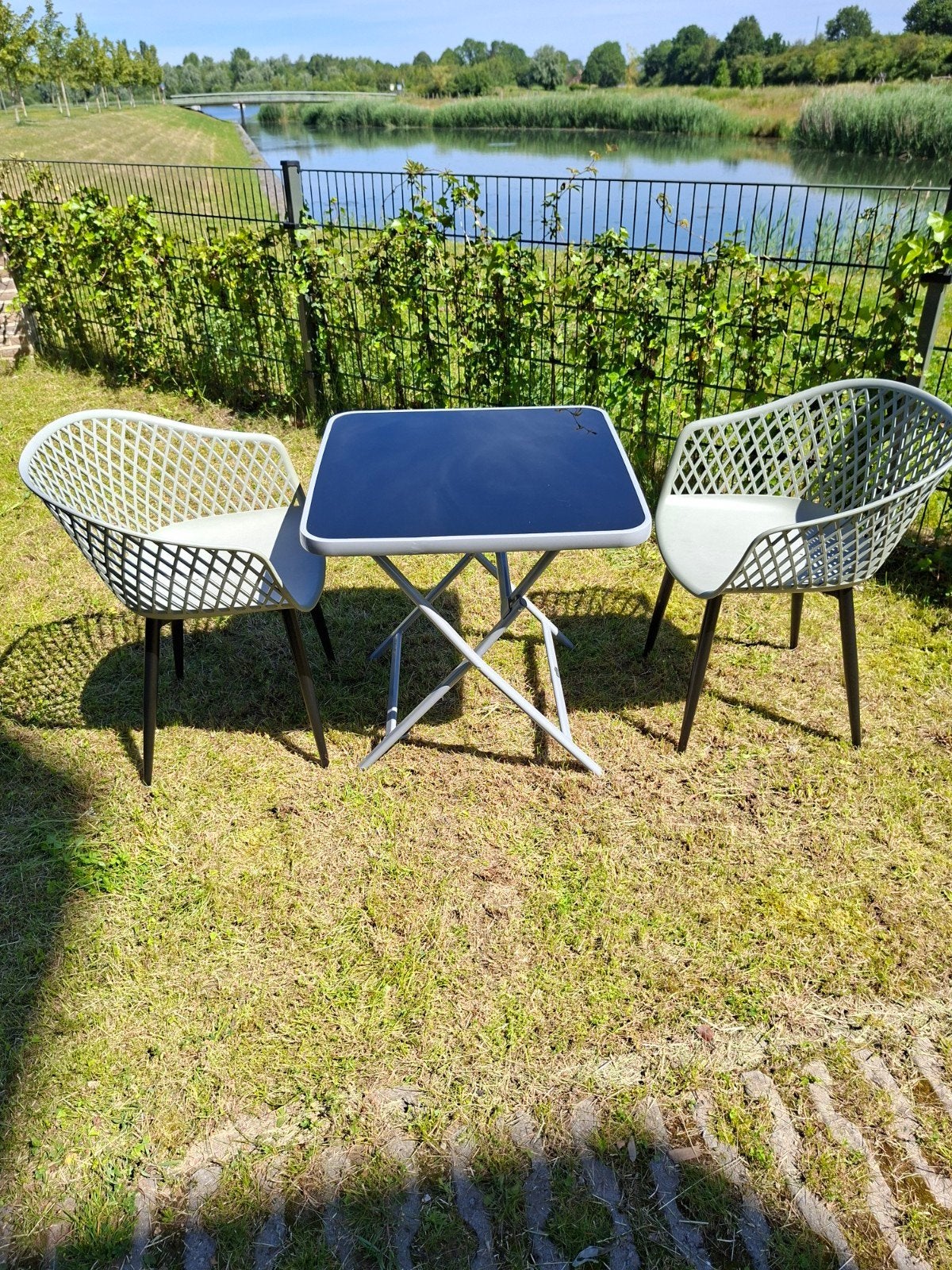 TUINSET MET INKLAPBARE TAFEL, Tuin en Terras, Tuinsets en Loungesets, Ophalen, Aluminium