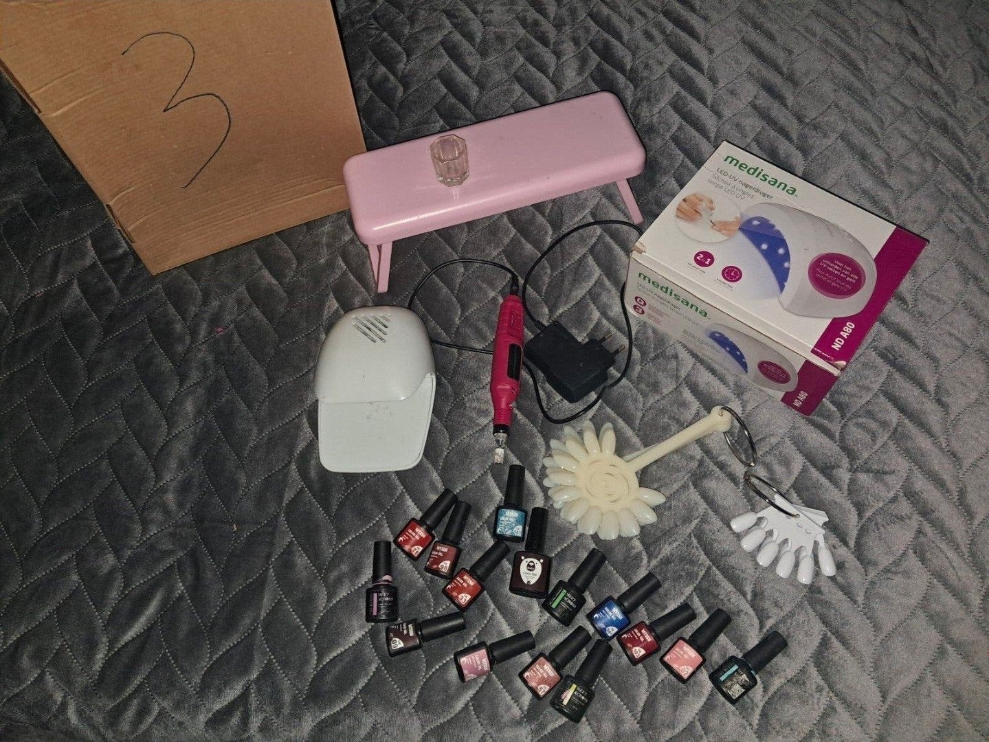 Nagelverzorgingsset: UV-lamp, frezen en gellak, Gebruikt, Overige kleuren, Ophalen of Verzenden, Handen en Nagels