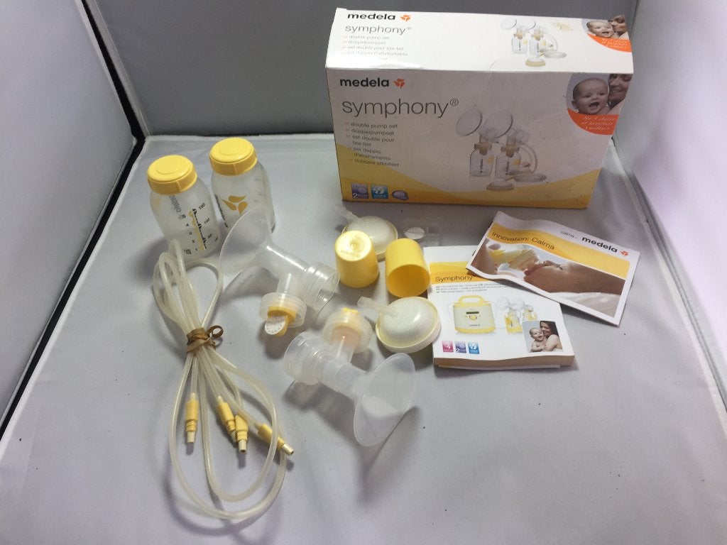 Medela Symphony handpomp borstvoeding accessoires in doos, Gebruikt, Overige typen, Ophalen of Verzenden, Draagbaar