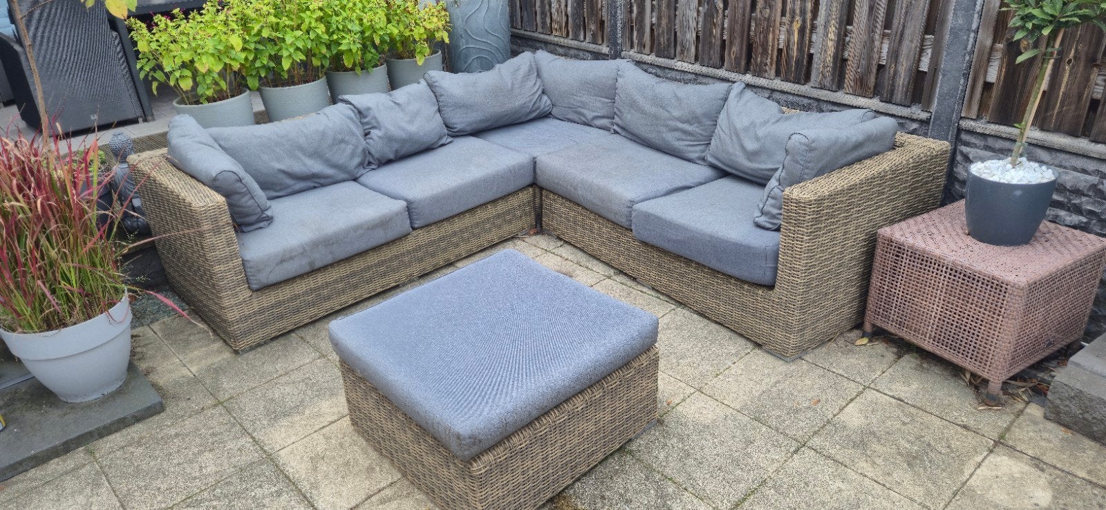 Comfortabele Wicker Loungeset met Hocker