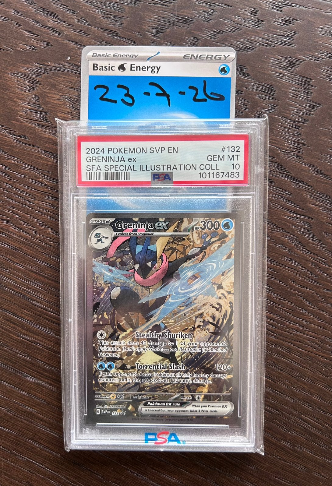 Pokemon Greninja ex (SVP 132) SV Black Star Promo PSA10, Ophalen, Zo goed als nieuw