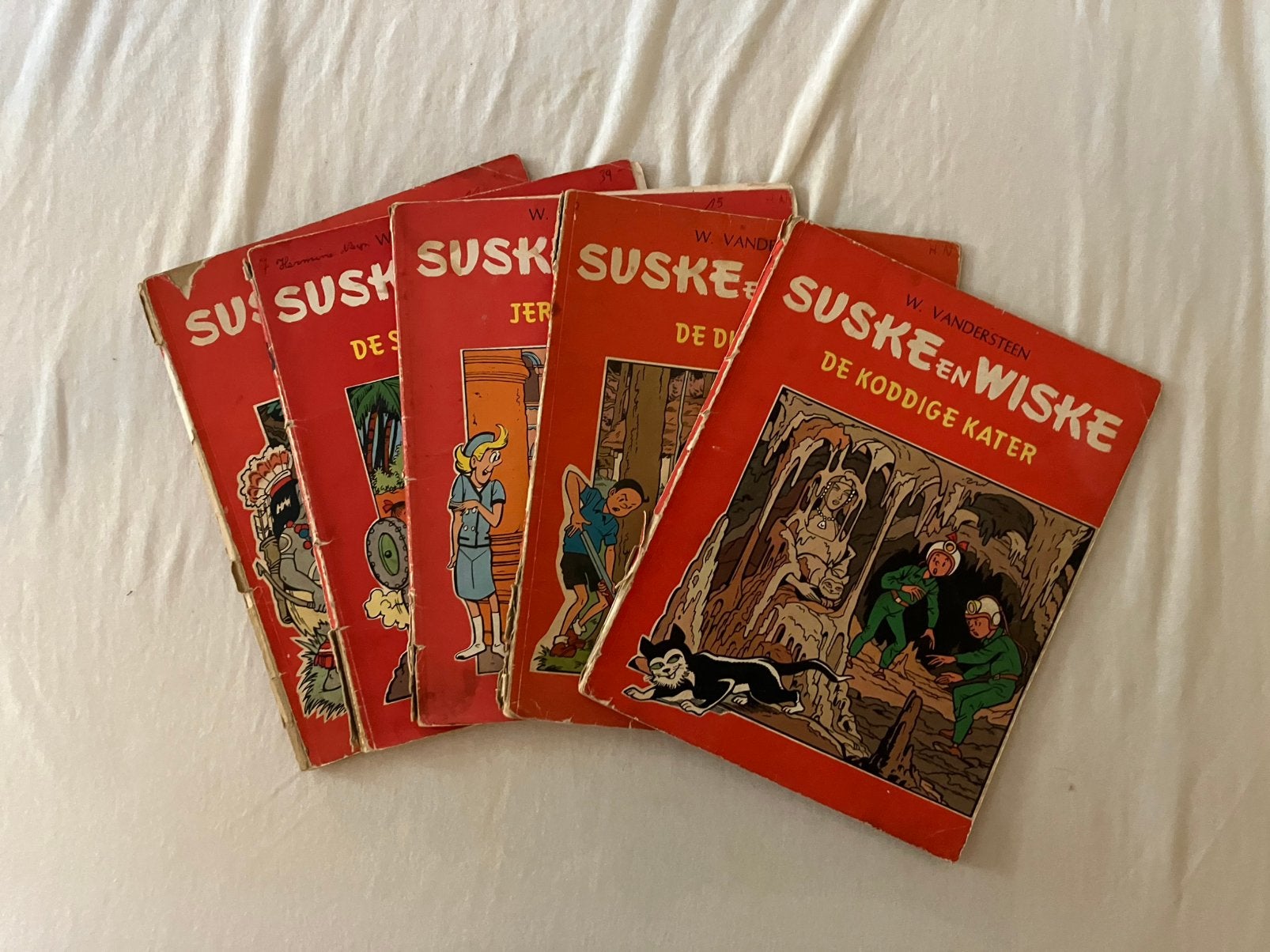Suske en Wiske - Set van 5 tweekleuren uitgaves - jaren '60, Gelezen, Verzenden, Willy Vandersteen, Eén stripboek