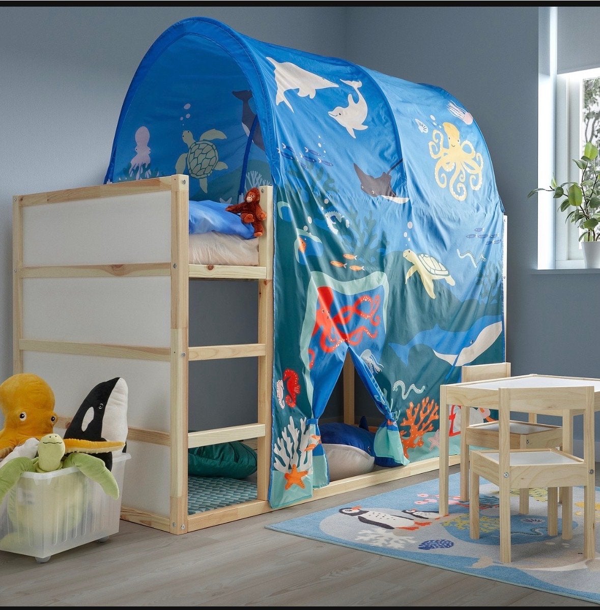 IKEA KURA bedtent - Onderwaterwereld, Ophalen, Zo goed als nieuw, Overige materialen