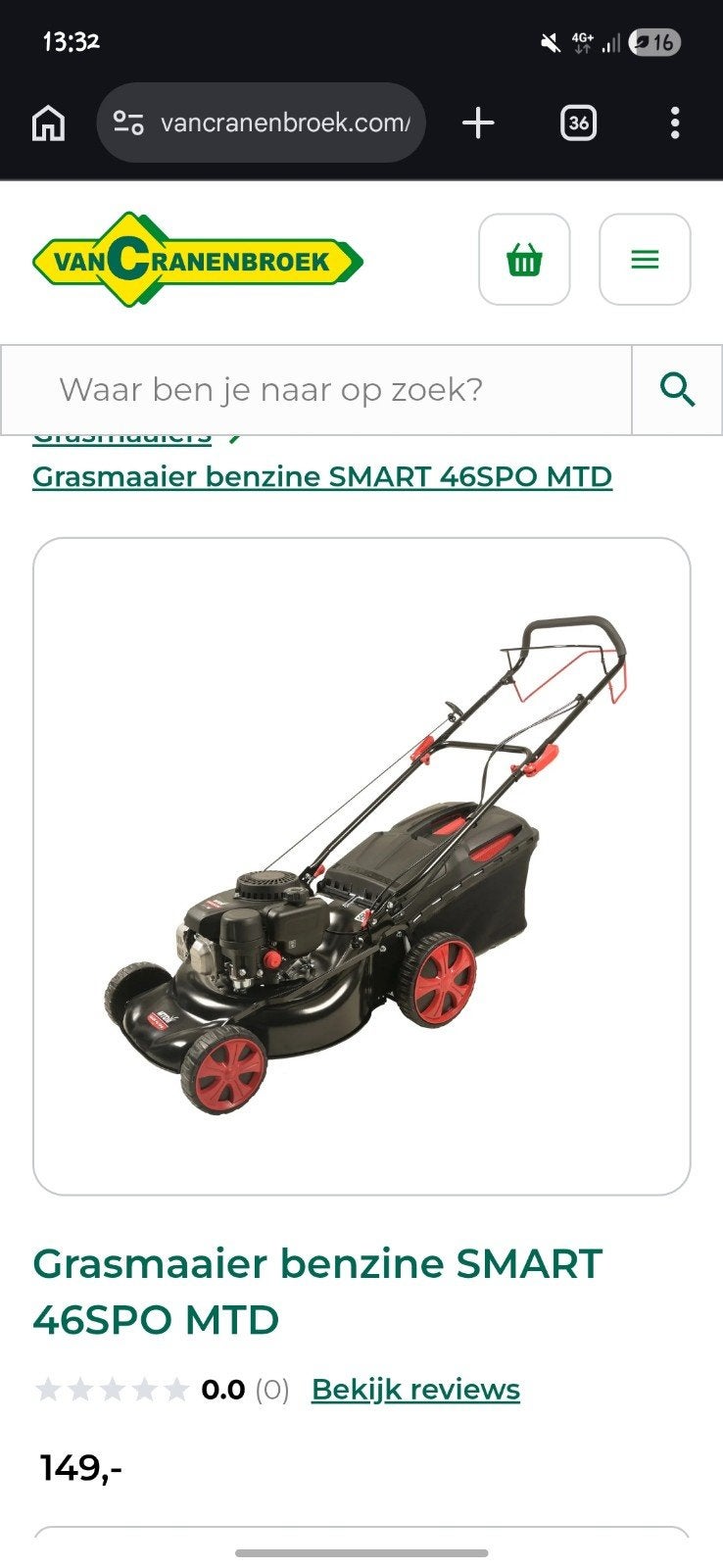 MTD SMART 46 SPO Benzine Grasmaaier - Zo goed als nieuw, Ophalen