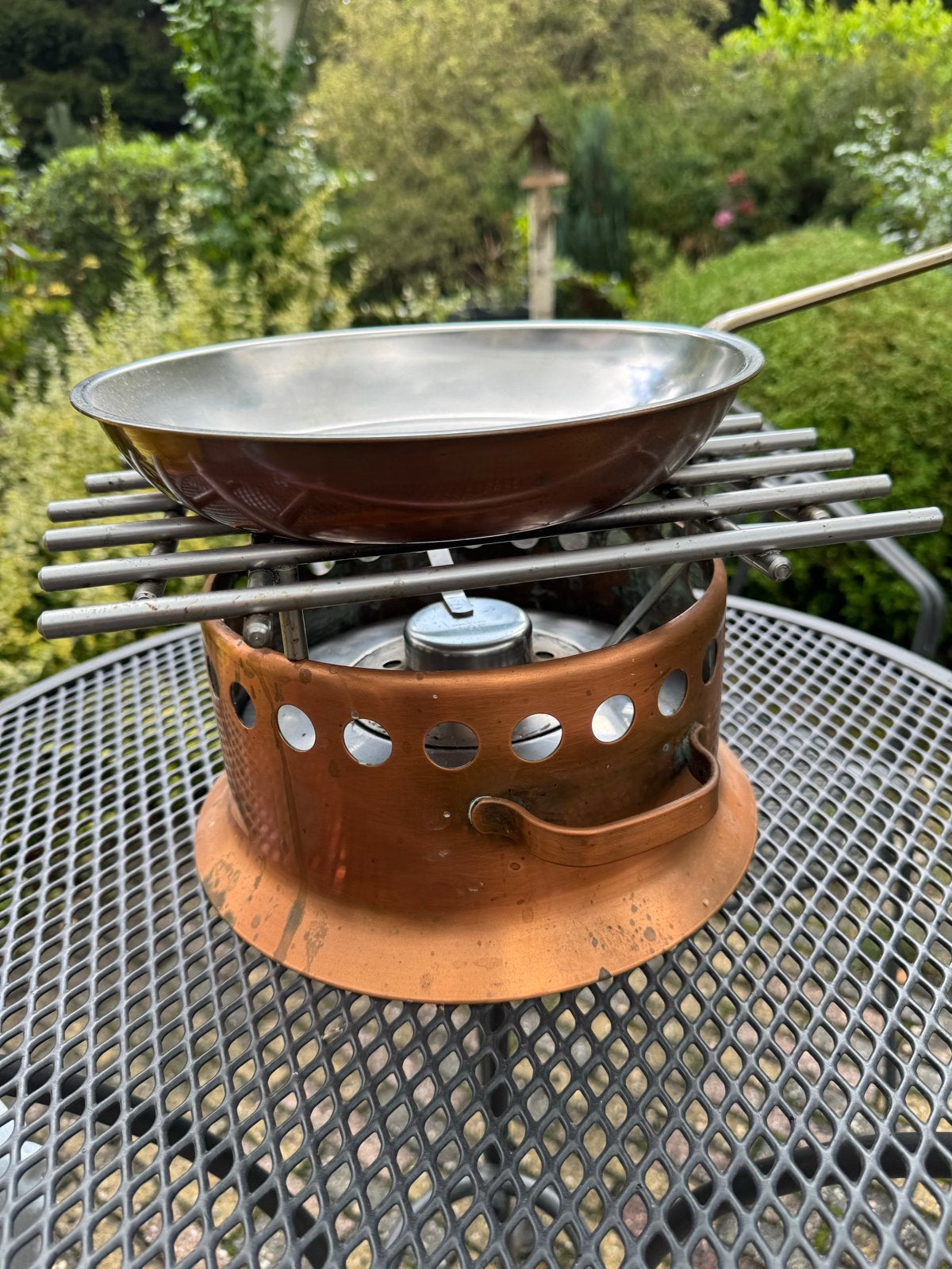 Koperen Flambeer Rechaud met Pan en Brander, Ophalen of Verzenden