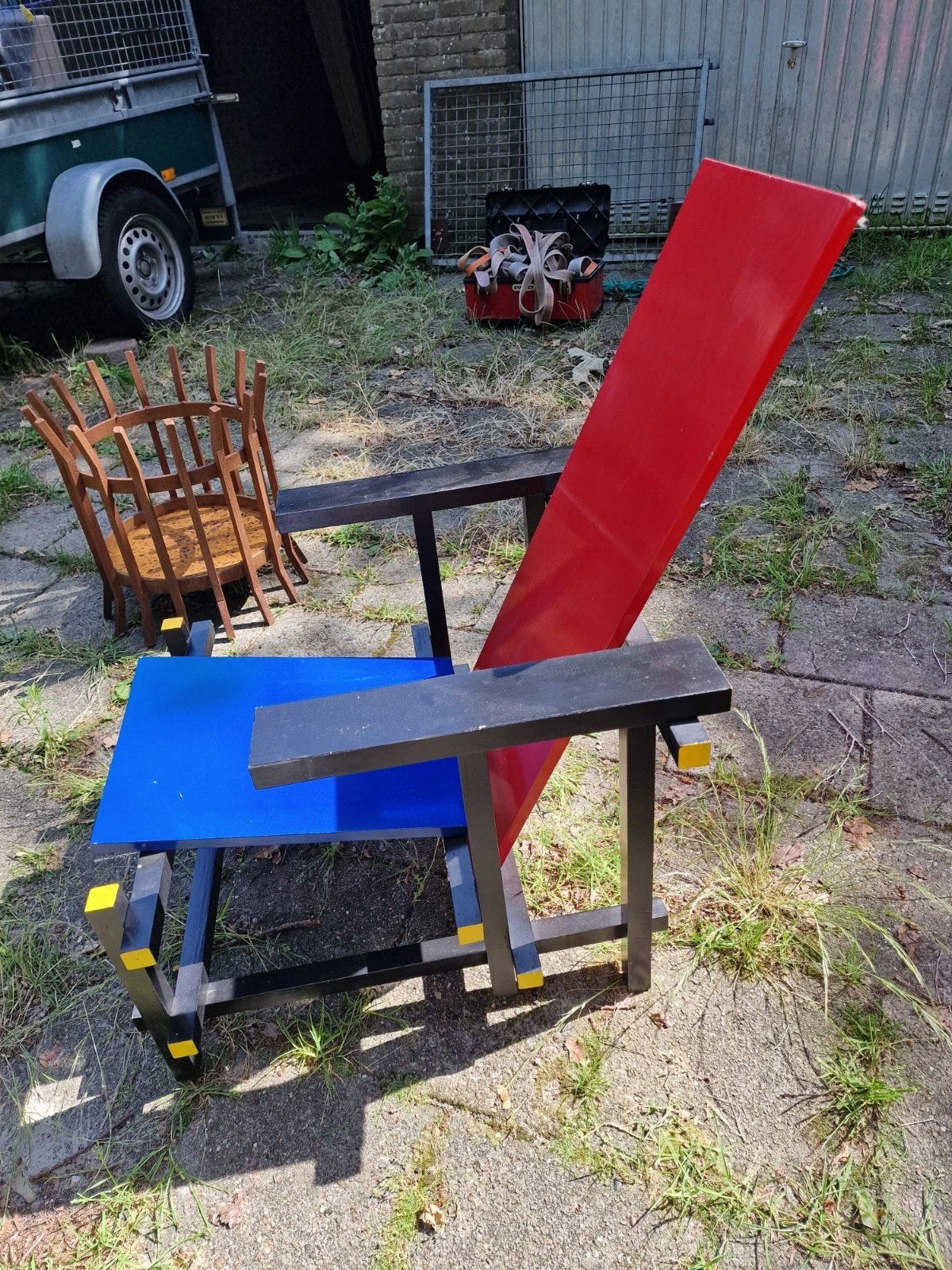 Rietveld Replica Stoel in Mooie Staat - Iets Leuk in Huis, Huis en Inrichting, Stoelen, Zo goed als nieuw, Eén, Hout, Overige kleuren
